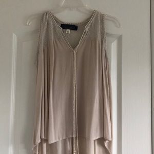 Embroidered tank with tassels